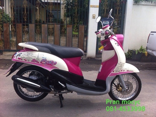 ขายyamaha fino สีชมพูขาว ปี2555