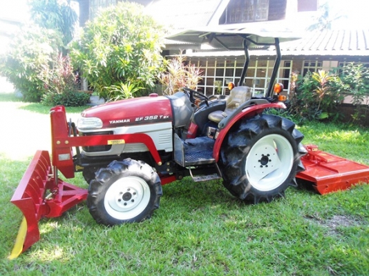 รถไถยันร์ม่า รุ่นEF352Tex 4WD 2เพลา อุปกรณ์ 4 อย่างมีดันหน้าใหม่  ผานใหม่LCS 5x22 ตัดหญ้าใหม่1.20ม.ของฮุย และโรตารี่สภาพใหม่ รถสภาพดี สนใจสอบถามได้ครับ