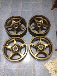 ขายล้อ ชาเล้น แท้ขอบ18 กว้าง8.5-9.5 สีน้ำตาล ถูกๆ