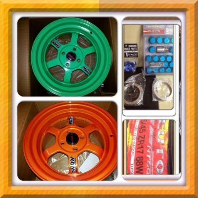 ขายล้อแม็กใหม่100\% ลาย TE37v น7-ล8 ขอบ15 4 รู100 ราคา 9,900 บาท พร้อมใส่ ของแถมเพียบ