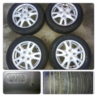 ขายล้อแม็กซ์14 Honda Brio + ยางปลายปี12 ราคา 4,900 บ.ราคาถูก