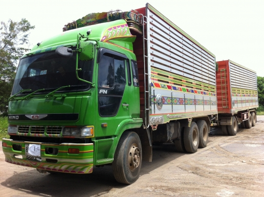 ขายรถพ่วง 22 ล้อ 2 เพลา แม่-ลูก กระบะเนียมคอกเกษตรดั้ม HINO PROFIA-P11C-เกียรืคูเลอร์ไดร์ ปี.55 รถสวยมากๆ สนใจจองเลย