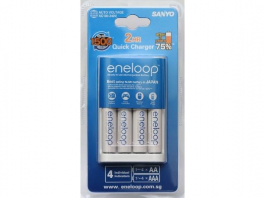แท่นชาร์จพร้อมถ่าน sanyo eneloop ชาร์จเร็ว 2 ชม.