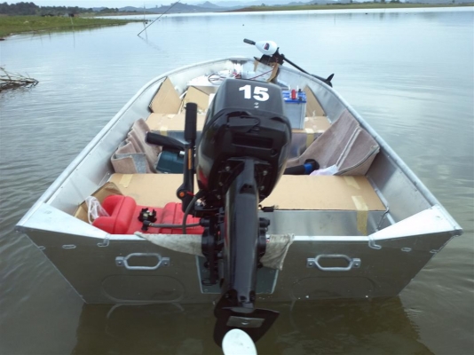 ขายเรืออลูมิเนียม 12.7 ฟุต +เครื่อง Yamabishi 15 แรง ราคาถูก