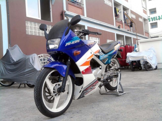 ขออนุญาติขาย Kawasaki KR 150 cc. สีน้ำเงินขาว ล้อแม็ก