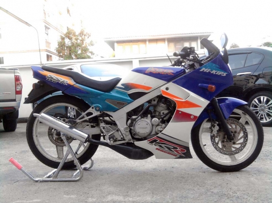 ขออนุญาติขาย Kawasaki KR 150 cc. สีน้ำเงินขาว ล้อแม็ก