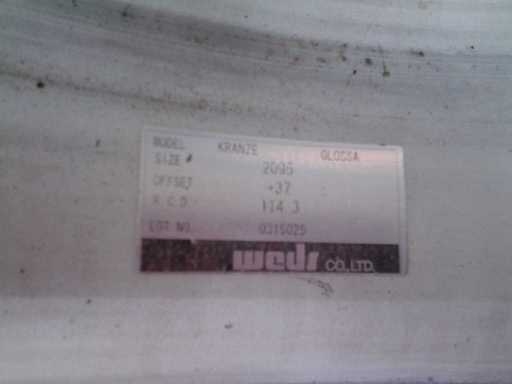 ขายแม็ก20นอกแท้ญี่ปุ่น kranze รุ่น glossa 5รู114 พร้อมยาง4 ล้อ