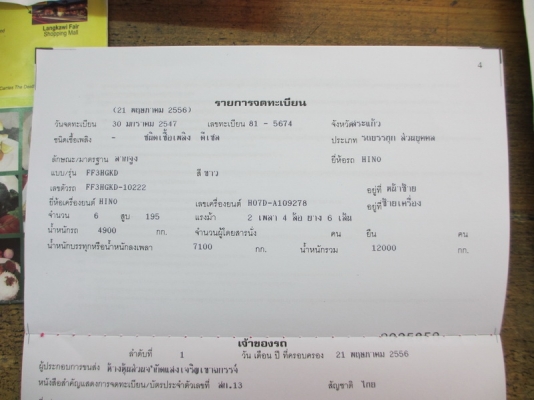 หัวลาก6ล้อแท้โรงงาน HINOสมอเงิน 195แรง