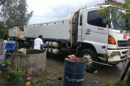 ขายรถ HIno MEGa 320 ปี47 พ่วงแม่ลูก 3คานยัด NGV ล้วน