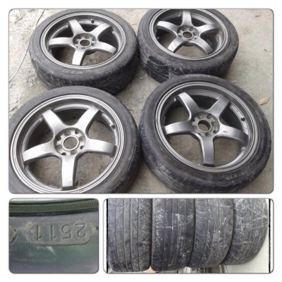 ขายแม็กมือ2ลาย Lenso Project D 01 ขอบ17 4รู100/114+ ยางปี 10 ราคา10,500 บาท