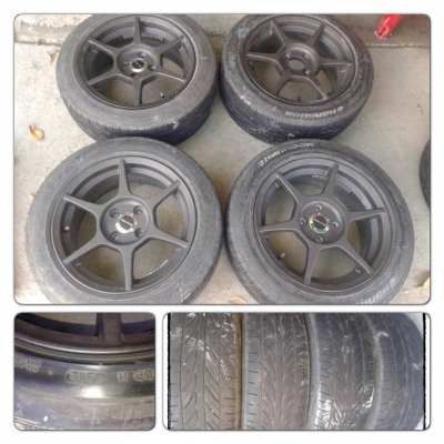 ขายแม็กมือ2 P1 ขอบ15 กว้าง7 ออฟ 38 4รู100+ ยางปี12ราคา11,900 บาท