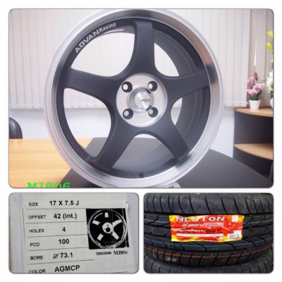 ขายแม็กใหม่ Advan RC2 สีดำด้านขอบเงา ขอบ17 4รู100 ราคา 8,500 บาท