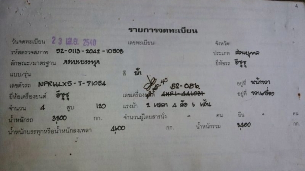 รถอีซูซุ 6 ล้อดั้ม NPR 120 แรงม้า ( ฝาขาว ) ปี 40  สนใจติดต่อ 081 - 6079515