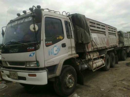 ขายรถ 22 ล้อพ่วงแม่-ลูกดัมพ์ติดแก็สNGV ISUZU DECA 270 ปี 2539 ติดแก็ส NGV 6ถัง กระบะแม่สามมิตรลอนเฉียงลูกพ่วง 3 คานแท้ดัมพ์กระบะเหล็กอู่สหกิจ ราคา 1900000