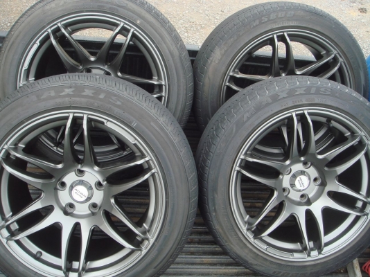 ขายยางพร้อมแม็ก 5x17 สีไฮเปอร์แบล็ค หน้า8.5 หลัง9.5