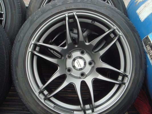 ขายยางพร้อมแม็ก 5x17 สีไฮเปอร์แบล็ค หน้า8.5 หลัง9.5