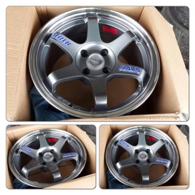 ขายล้อแม็กใหม่100\% TE37SL ขอบ15 กว้าง8 ออฟ0 4 รู100 ราคา 11,500 บาท พร้อมใส่ ของแถมเพียบ!!!!