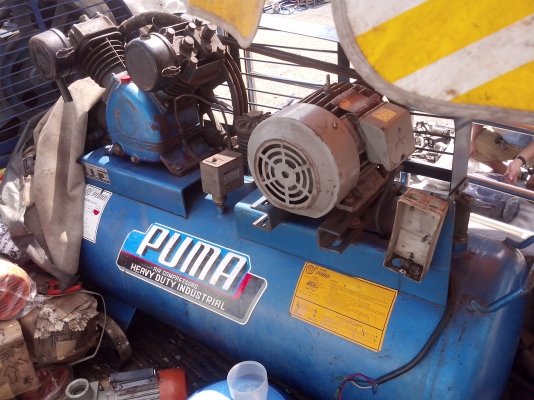 ขายปั้มลม PUMA 3HP ถัง 265 ลิตร มอเตอร์มิตร์ซู 3 สาย มือสองครับ