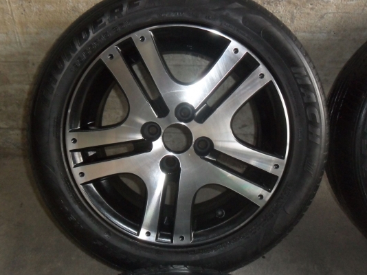 ล้อแม็ก 15นิ้ว 4รู100 พร้อมยาง 195/55R15 สวยๆ 4 ล้อ ราคา 4900 บาท