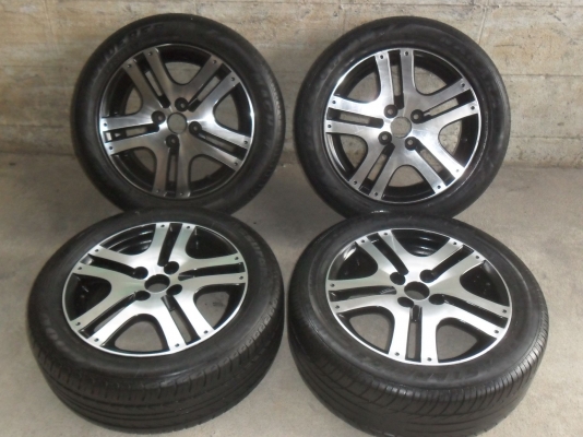 ล้อแม็ก 15นิ้ว 4รู100 พร้อมยาง 195/55R15 สวยๆ 4 ล้อ ราคา 4900 บาท