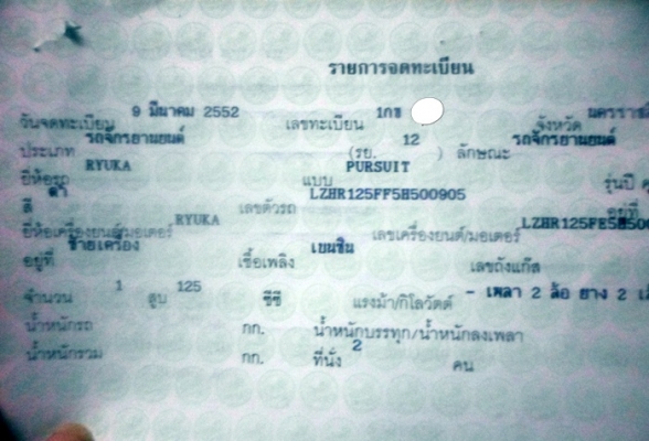 ขายริวก้า125 PURSUIT125CC