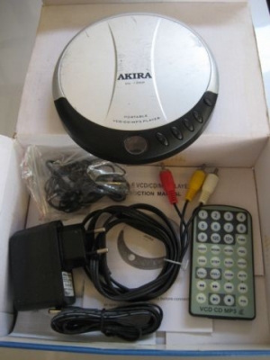 ขายเครื่องเล่นVCD CD MP3พกพา AKIRA DV- 100P สภาพสวย สมบูรณ์ พร้อมสาย รีโมท อะแด็ปเตอร์ พร้อมกล่อง450 บาท พร้อมส่ง