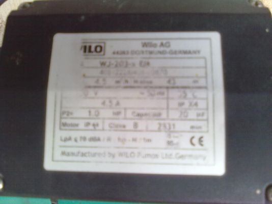 เครื่องปั๊มน้ำ wilo 230v - 50H 1.0 แรง ของประเทศเยอรมัน เครื่องปั๊มน้ำ wilo 230v - 50H 1.0 แรง ของประเทศเยอรมัน