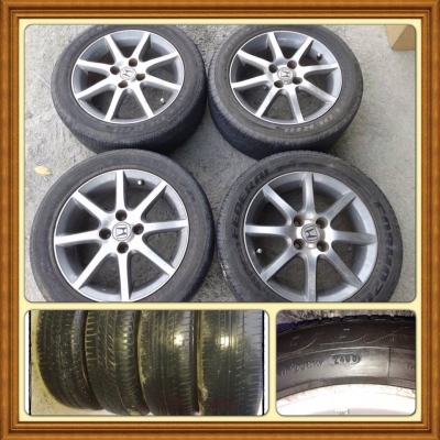 ขายล้อแม็กซ์ขอบ15 Honda City 4/100 + ยาง ราคา 4,500 บาทราคาถูก