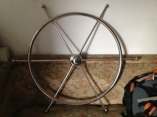 ขาย "พวงมาลัยเรือ" หรือพังงาเรือ งานสแตนเลส เป็นงานpropงานโชว์