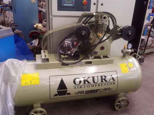 ขายปั๊มลมใหม่(ถังป่าว) 5 HP OKURA  ถัง 300 ลิตร รุ่นงานหนัก ถอดล้อรถสิบล้อ  ยิงทราย ปั๊มน้ำมัน จัดส่งได้ทั่วประเทศครับ