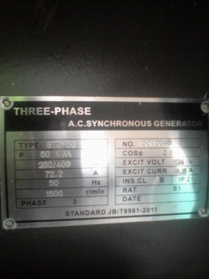 ขายเครื่องปั่นไฟใหม่นำเข้า ASHITA-50 KVAราคา185000บาท(0801153032)