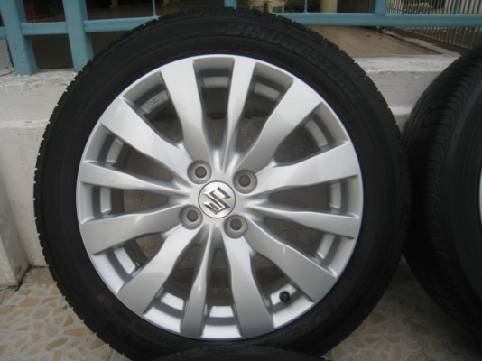 ขายล้อแม็ก Suzuki swift ป้ายแดง 16"x6" et45 4รู100 + ยางปี13  สนใจติดต่อ เล็กคลองสามครับ (081-3747940)