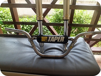 โช๊คหน้า KSR แท้พร้อมชุดเดิมๆไม่เยิ้มแห้งสนิท  + แฮนด์ PROTAPER อลูแท้