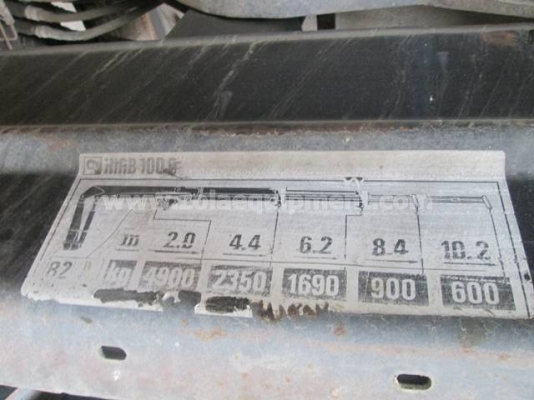 เครนพับ HIAB รุ่น 100 เครนเก่าในประเทศ น้ำหนักยกประมาณ 4.9 ตัน,ความยาวยืดได้ 10.2 เมตร