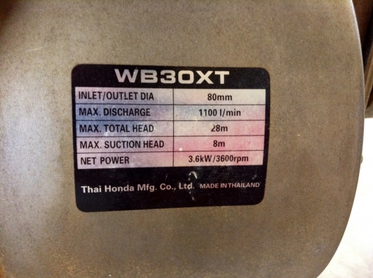 ขายเครื่องสูบน้ำ ยี่ห้อ Honda รุ่น WB30XT