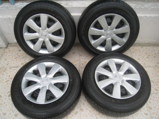 ขายกะทะล้อ Nissan almera ป้ายแดง ขอบ14 4รู100 + ยาง ปี13  สนใจติดต่อเล็กคลองสามครับ (081-3747940)