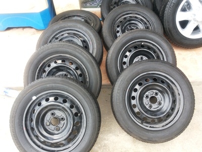 ขายล้อกะทะ15 4รู100 พร้อมยาง  1  ชุด