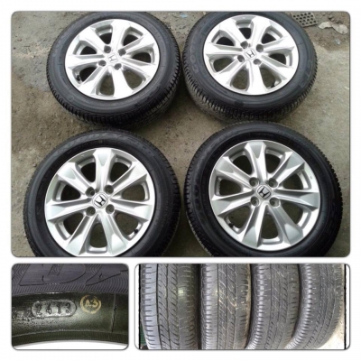 ขายล้อแม็กซ์ป้ายแดง 15 New Honda Jazz + ยางปี13 ราคา 10,500 บ. ถูกที่สุดดดด