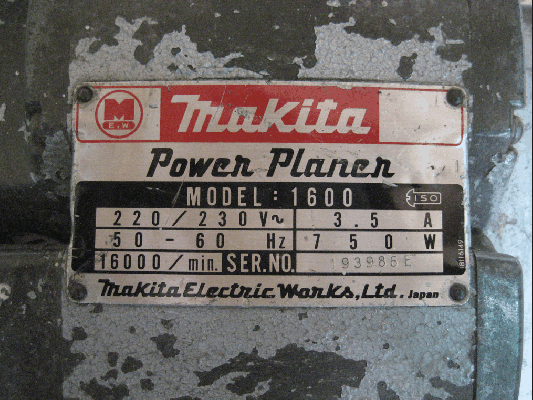 ขายกบไฟฟ้าหน้า3 Makita Model 1600 Made in japan 100\%