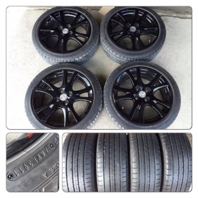 ขายล้อแม็กซ์ขอบ16 ตัว Top Mazda 2 4/100 + ยางปี11 ราคา 6,900 บ.