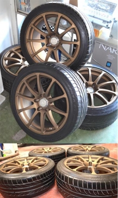 ขายล้อ KR แท้ Japan ขอบ 17 หน้า8 หลัง9 พร้อมยาง 16,000+เศษล้อลายดาว ขอบ13 - 4รู 110 วงเดียว  500
