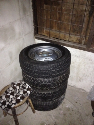 ขายกะทะล้อรถ ขอบ 13 4รู100 พร้อมยาง 4วง โส กทม