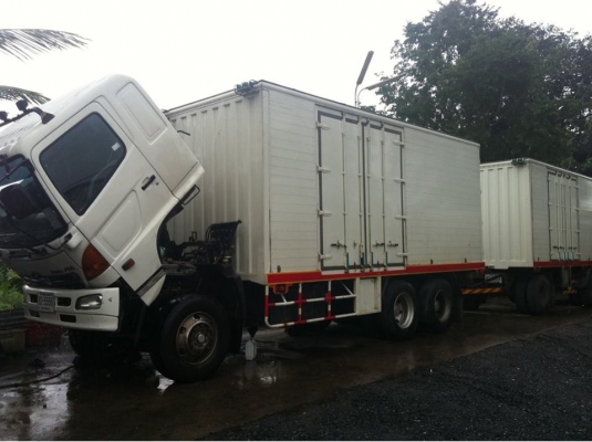 รถพ่วง HINO MEGA 320 แรง ตู้บรรทุกแม่ลูก