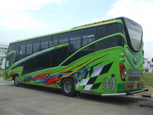 รถบัสพัดลม 12 เมตร Benz สีเขียวดำ