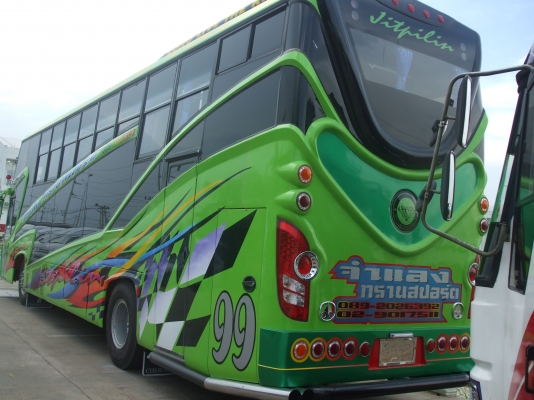 รถบัสพัดลม 12 เมตร Benz สีเขียวดำ