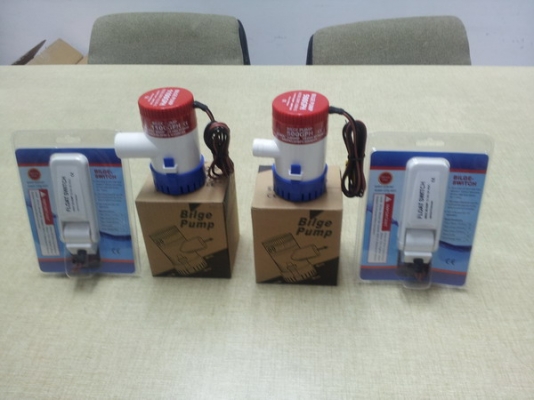 ปั๊มน้ำใส่ในเรือ 12 v 500-3700 GPH และสวิชท์ลูกลอย มาตราฐาน CE R0HS ISO9001