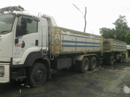 ขาย รถบรรทุกพ่วงดั้มแม่ลูก ISUZU 360 ปี53 ดั้มมิเนียม หิน ทราย รถเดิมๆๆ