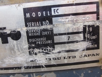 ขาย- เครื่องปั๊มลม KOMATSU: EC 35ZS-2 เครื่องยนต์ดีเซล 3 สูบ ขนาด 8-10 บาร์ ขาย- เครื่องปั๊มลม KOMATSU: EC 35ZS-2 เครื่องยนต์ดีเซล 3 สูบ ขนาด 8-10 บาร์