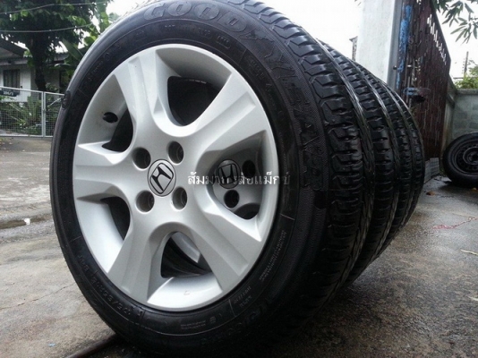 ล้อJazz15" 4รู100 + ยาง Goodyear 175/65/15 ปี11 ล้อJazz15" 4รู100 + ยาง Goodyear 175/65/15 ปี11