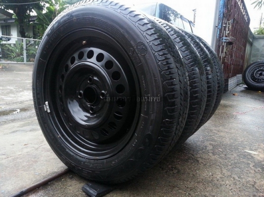 กะทะ15" 4รู100 + ยาง Goodyear 175/65/15 ปี10